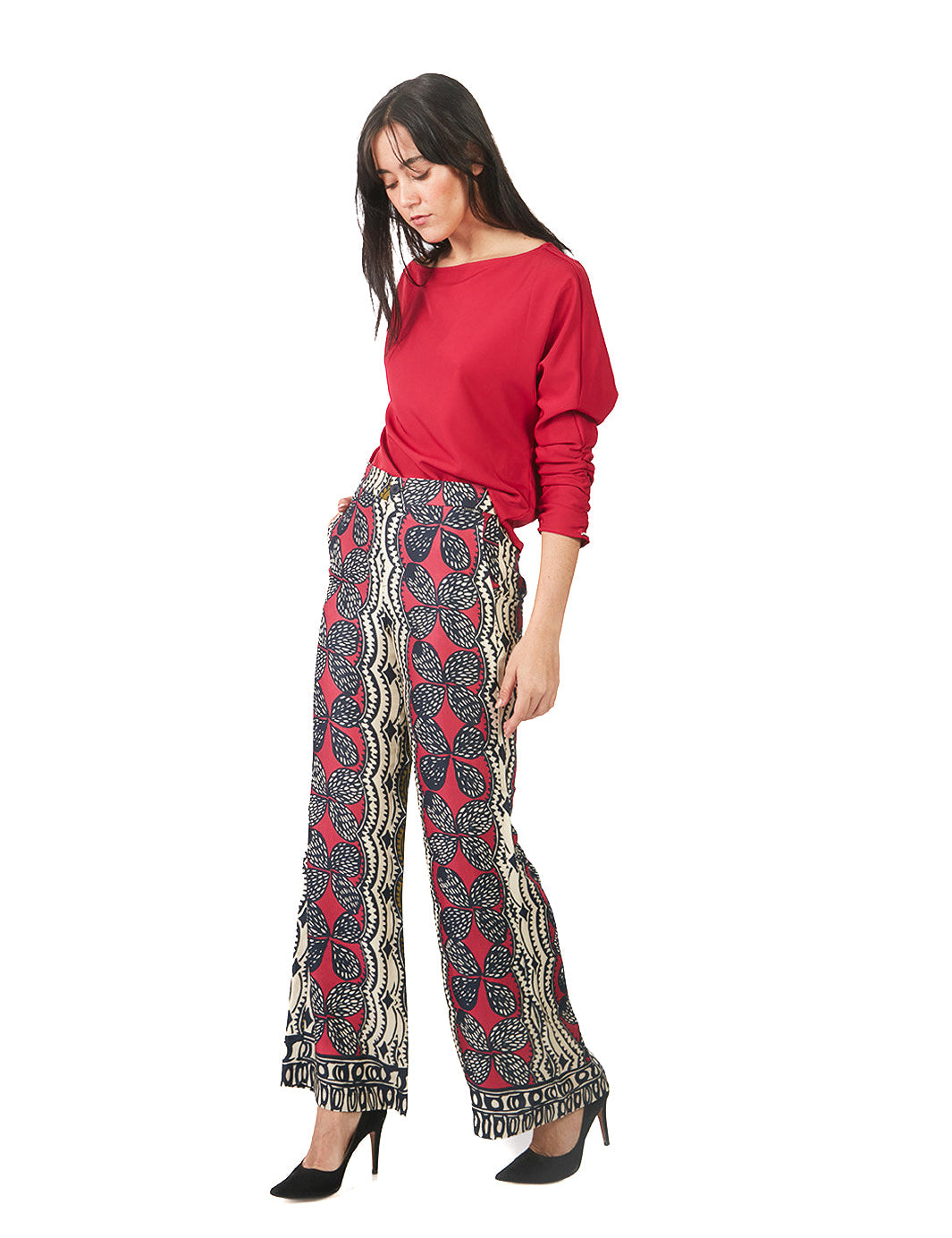 Pantalón recto estampado