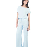 Pantalón Recto Estampado CELESTE
