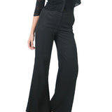 Pantalón Recto Estampado NEGRO
