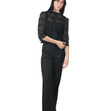 Pantalón Recto Estampado NEGRO