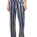 Pantalón recto de franjas doradas AZUL