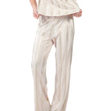 Pantalón recto de franjas doradas CREMA