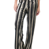 Pantalón recto de franjas doradas NEGRO