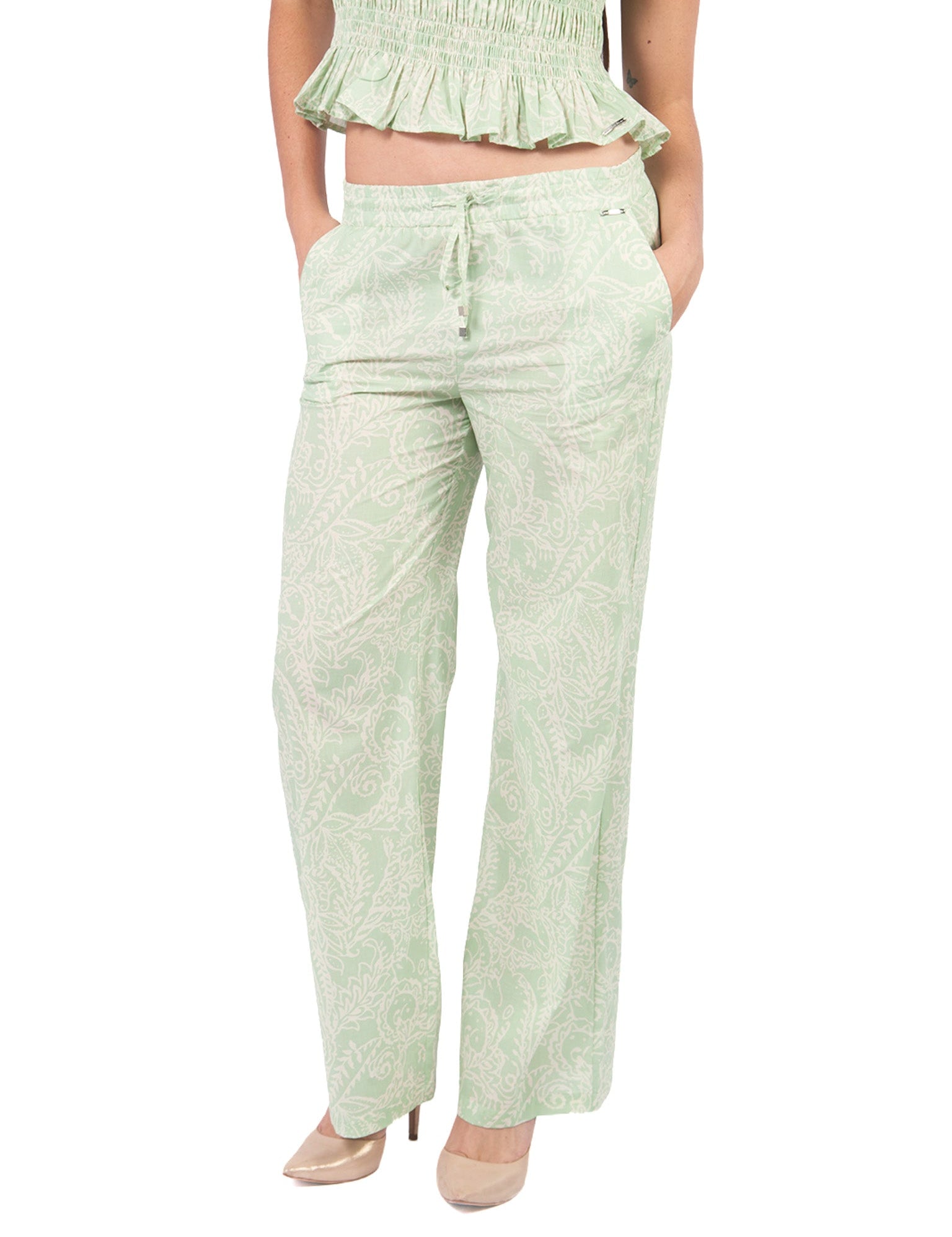 Pantalones Rectos Pt00791Mdr Verde Agua