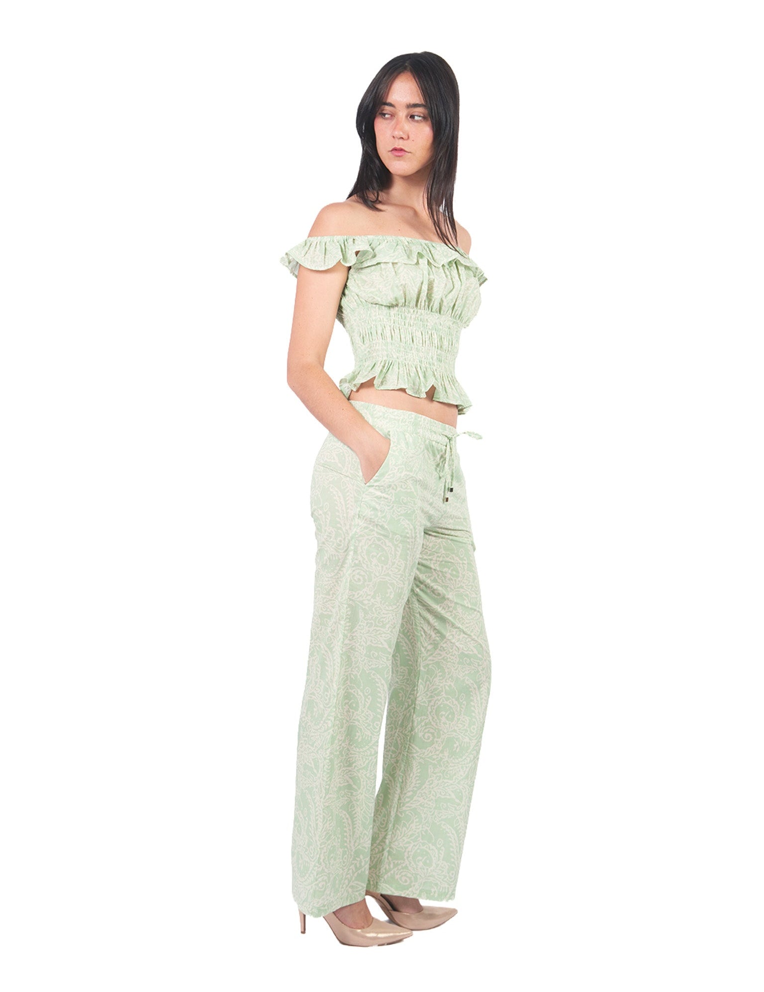 Pantalones Rectos Pt00791Mdr Verde Agua