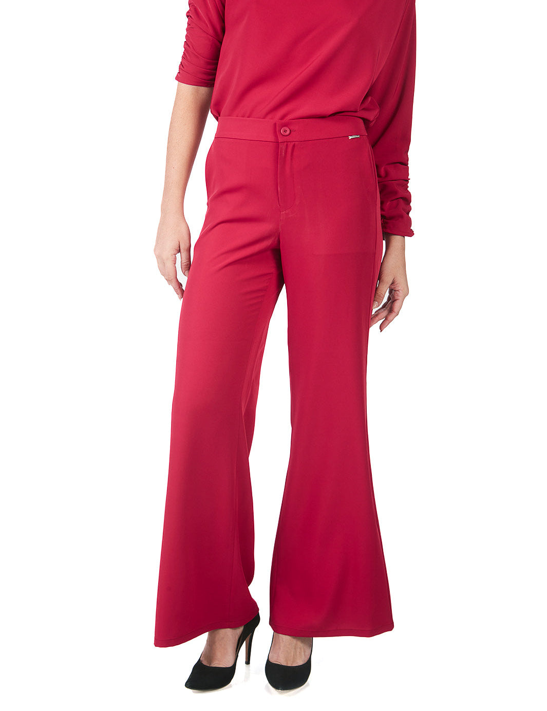 Pantalón semi wide leg ROJO