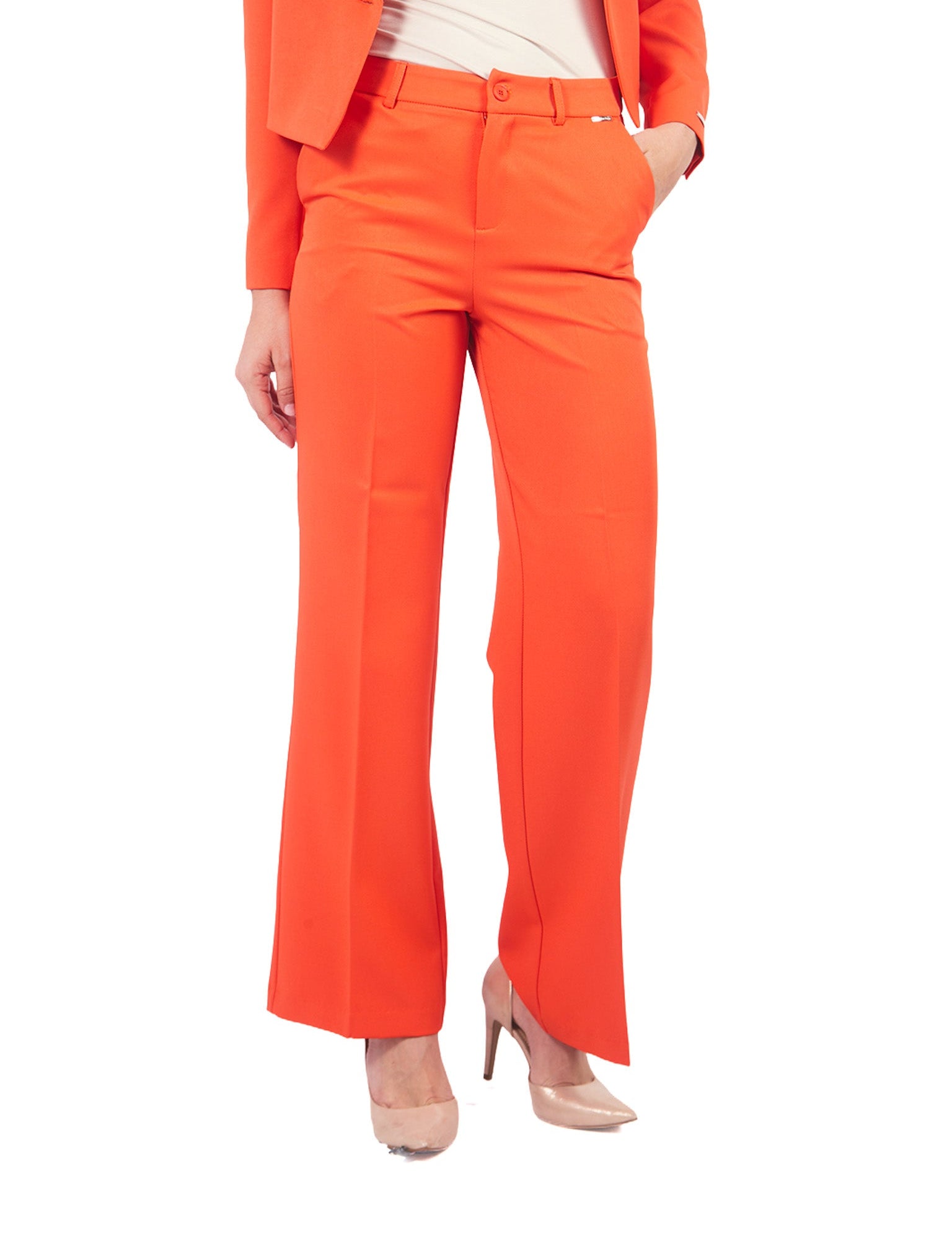 Pantalones Rectos Pt00795Grt Naranja