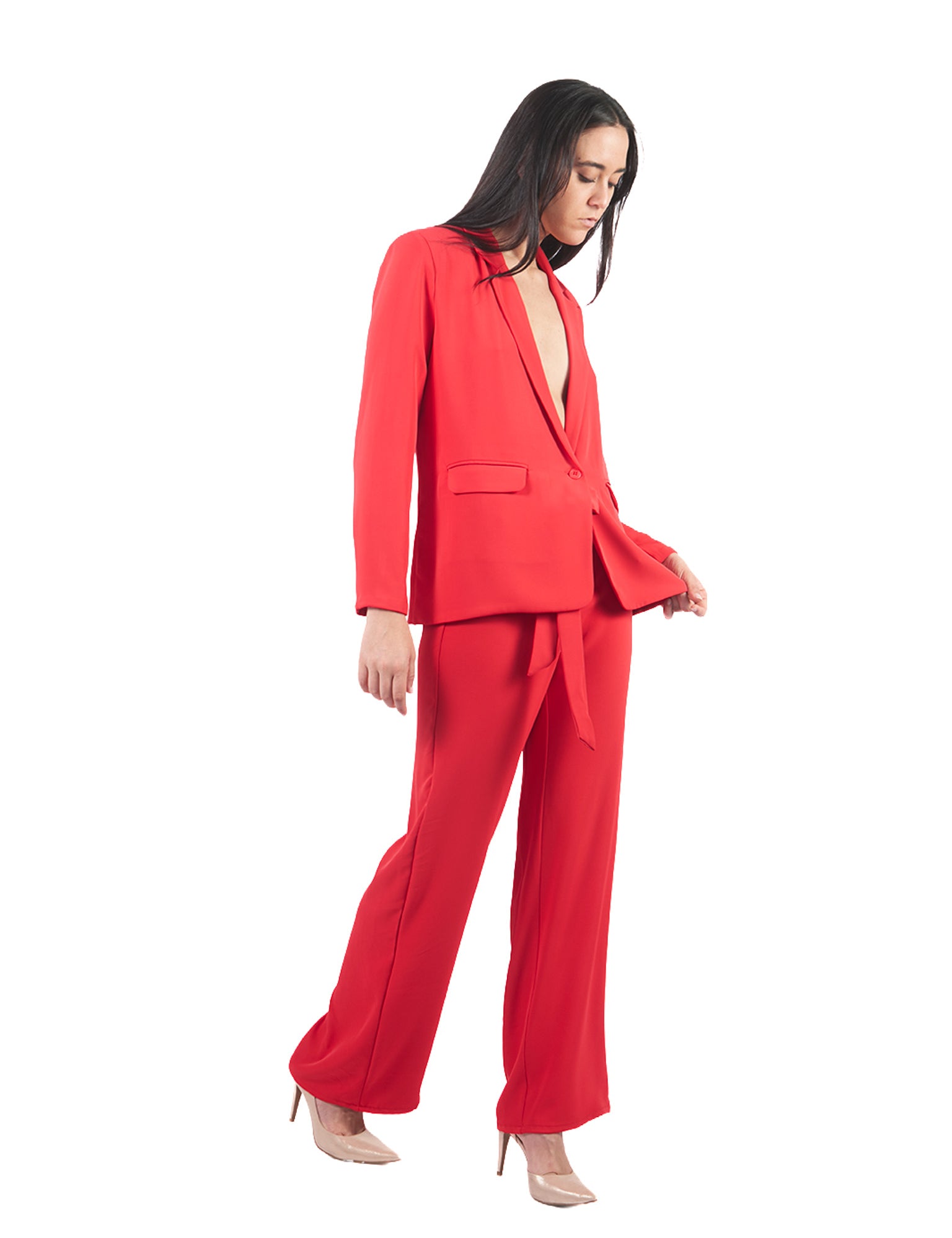 Pantalones Rectos PT00803SSS Rojo