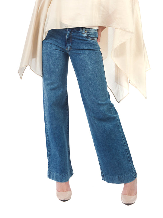 Pantalón Jean Recto De Basta Ancha