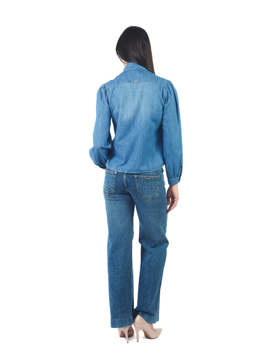 Pantalón Jean Recto De Basta Ancha
