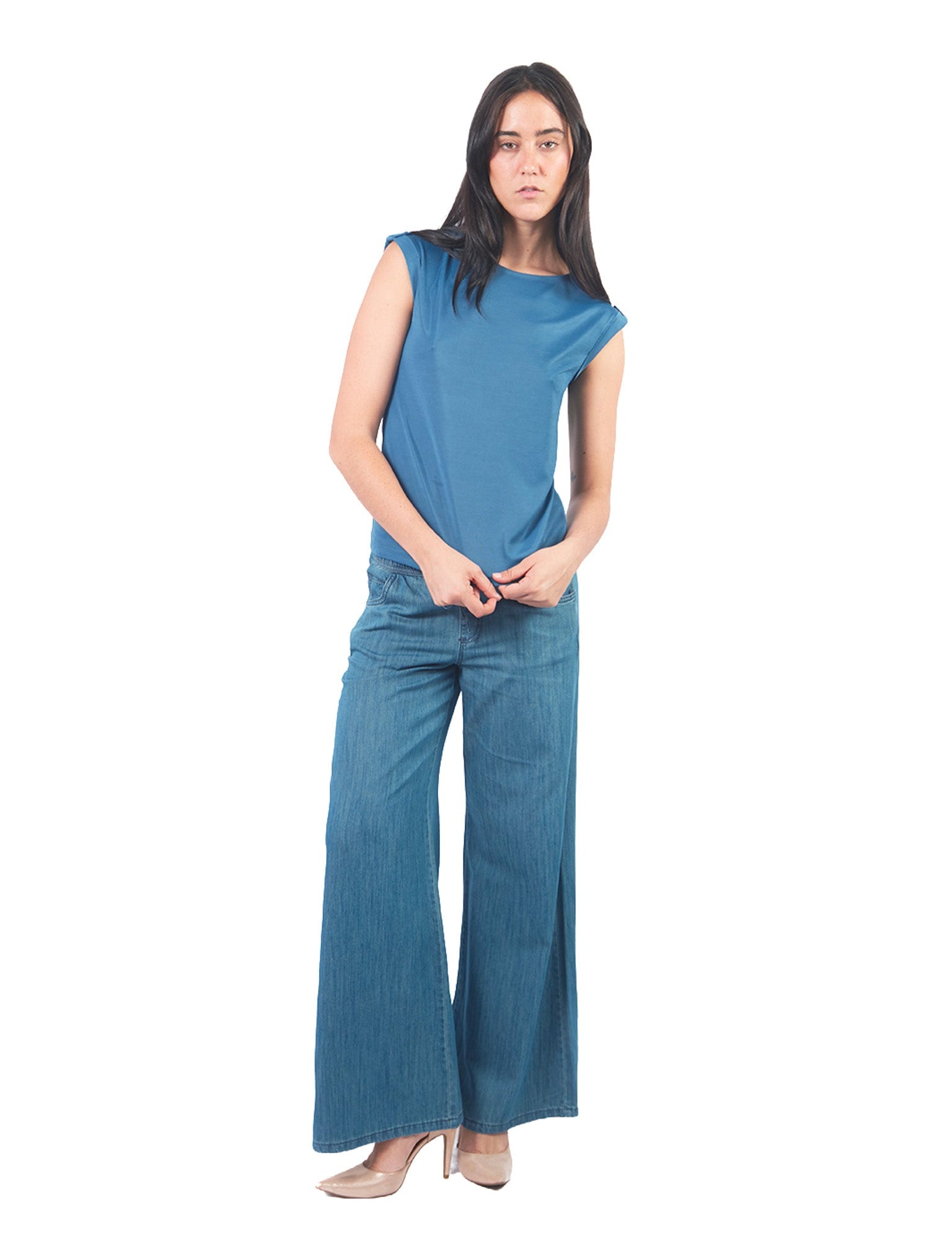 Polos Manga Cero Y Kimono Pl01135Trz Azul Petroleo
