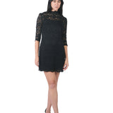 Vestido mini manga 3/4 de cuello alto