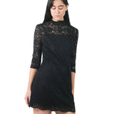 Vestido mini manga 3/4 de cuello alto