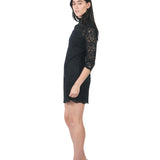 Vestido mini manga 3/4 de cuello alto