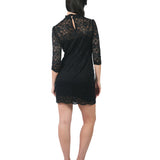 Vestido mini manga 3/4 de cuello alto