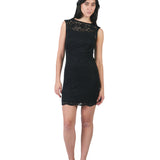 Vestido mini manga cero de encaje