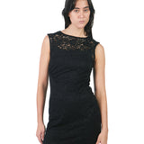 Vestido mini manga cero de encaje