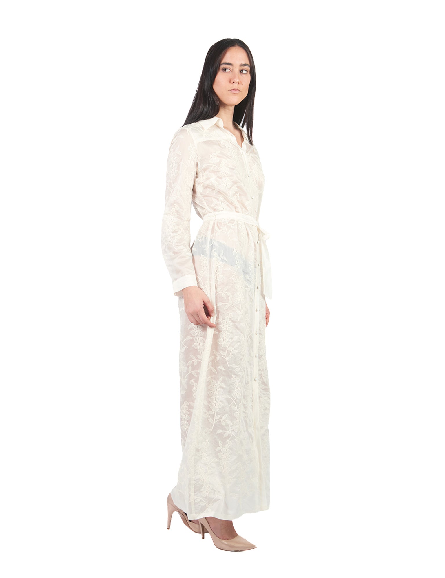 Vestidos Manga Larga VD00948PDE CREMA