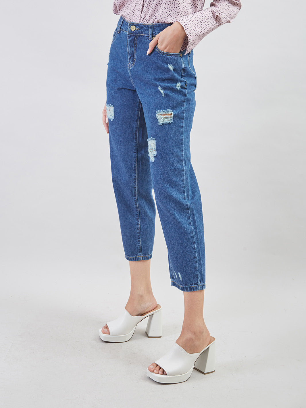 Pantalon Denim Boyfriend Jp00455tym