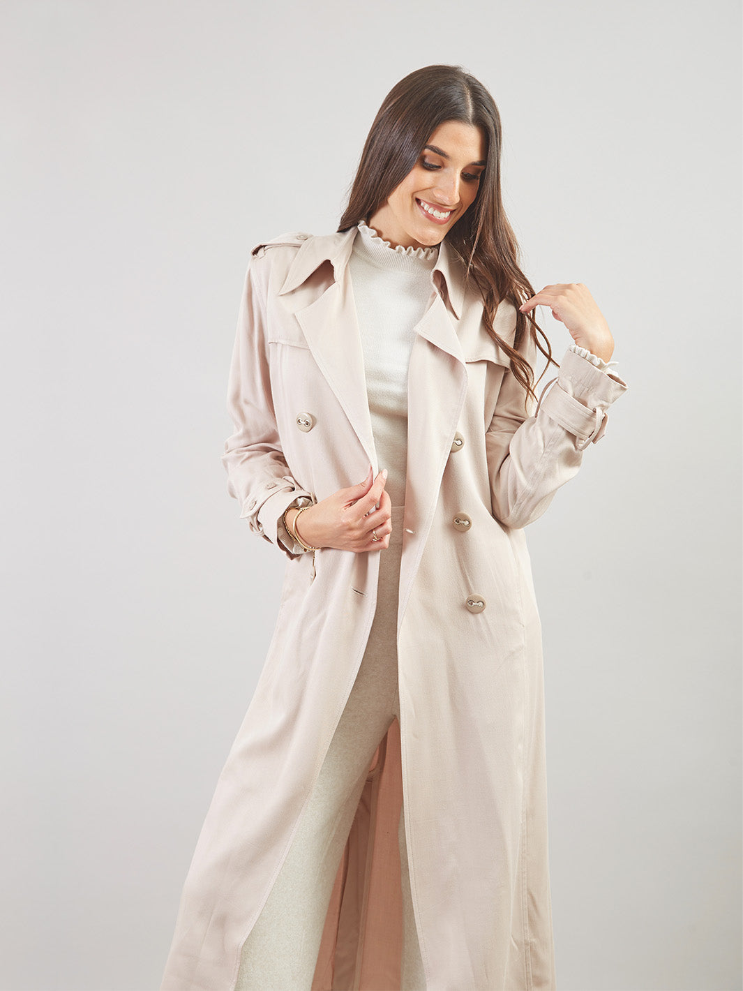 Trench Coat Manga Larga Tc00103slt