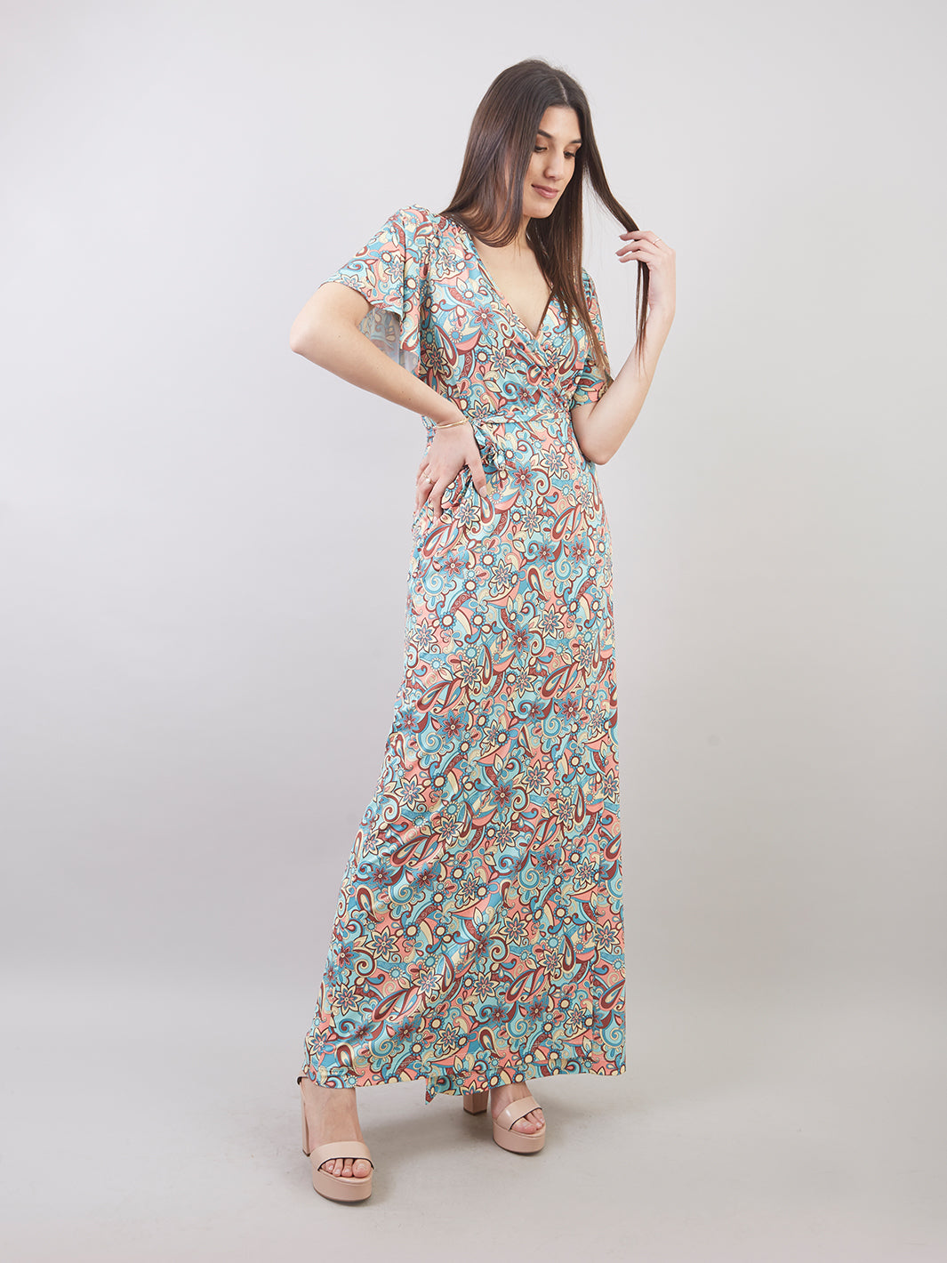 VESTIDO LARGO ENVOLVENTE VD00792VEE