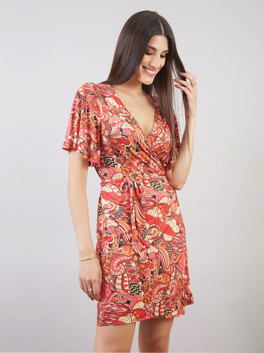 VESTIDO CORTO ENVOLVENTE VD00805VEE