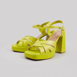 ELVA - SANDALIAS DE CUERO LIMON