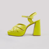 ELVA - SANDALIAS DE CUERO LIMON