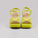 ELVA - SANDALIAS DE CUERO LIMON