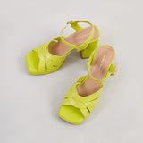 ELVA - SANDALIAS DE CUERO LIMON